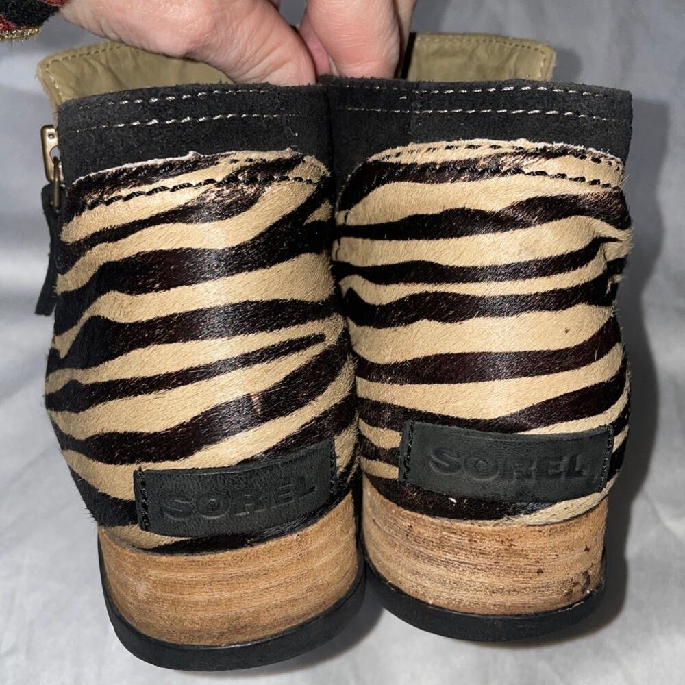 Sorel Major‎ Ankle Boots - Women's Size 9.5 - Suede w/Zebra Pattern - Picture 5 of 11